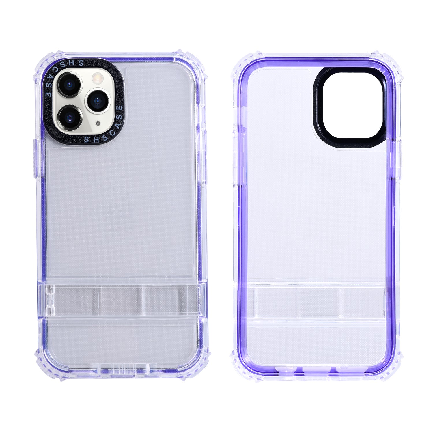 Hidden Kickstand Phone Case for iPhone 14 Pro TPU Frame Transparent PC Back Cover with Lanyard Hidden Kickstand Phone Case for iPhone 14 Pro TPU Frame Transparent PC Back Cover with Lanyard